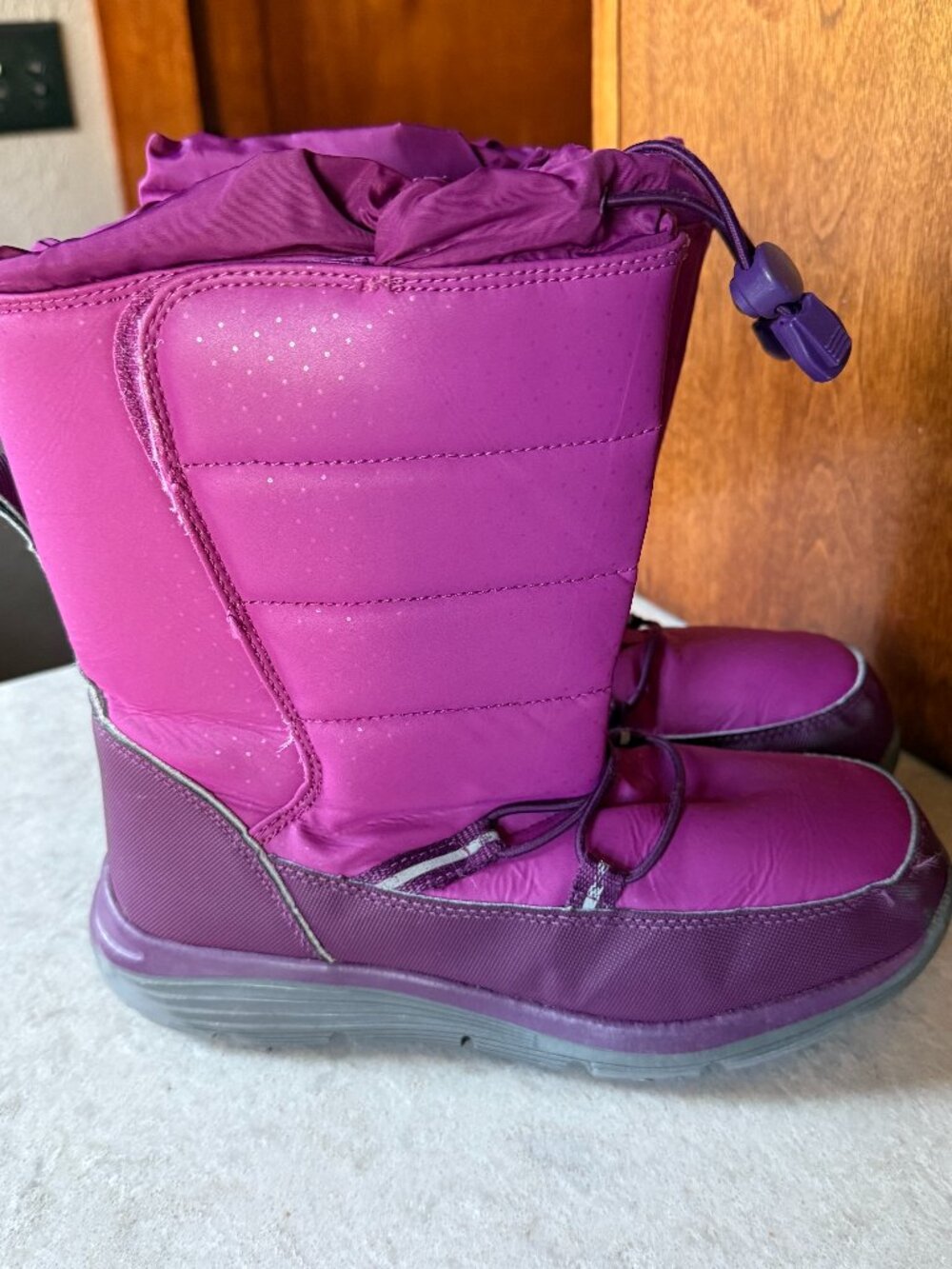 lands end winter boots * girls size 4 * purple * euc